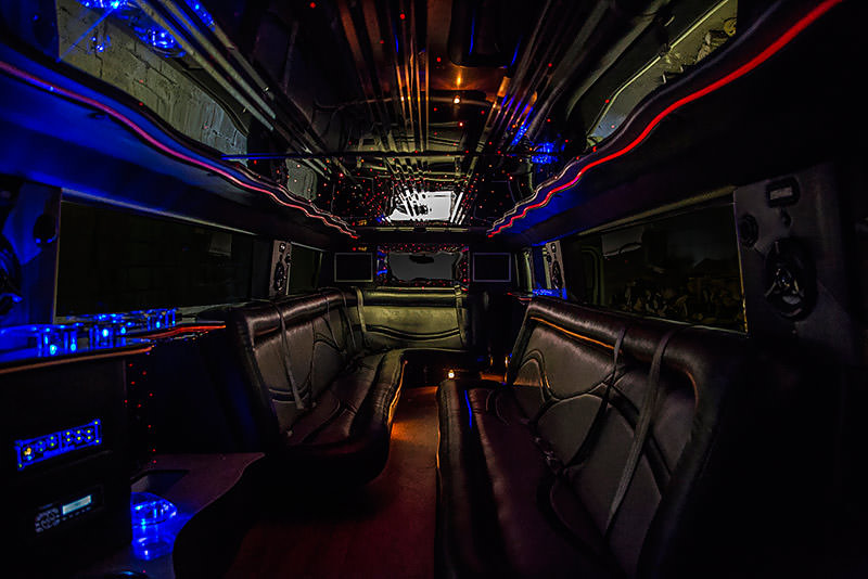 color-changing laser lights on limo
