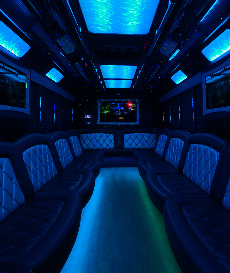 Custom party bus interiors
